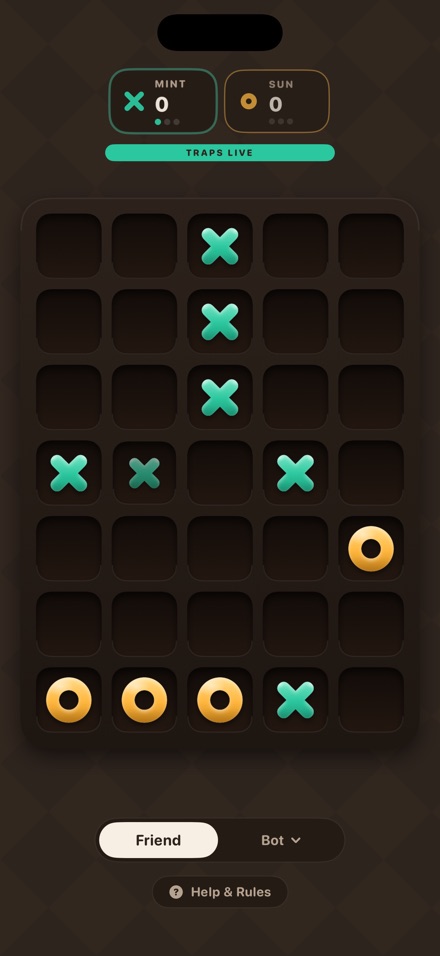 Tik Tak Trap with traps live on the board